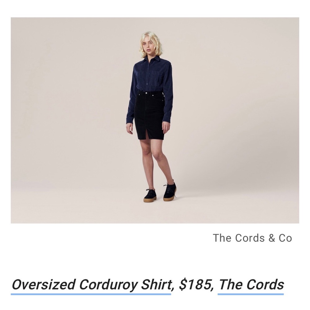 Anthropologie Navy Button Down Shirt Corduroy